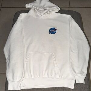 Artist Union Clothing Co. White Hoodie with Blue Logo